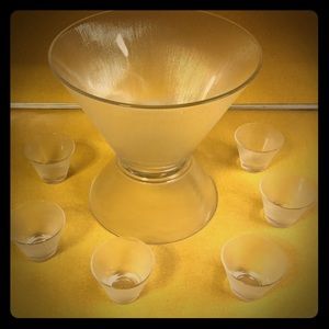 MCM punch bowl and 8 cups